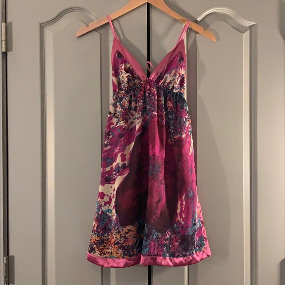 Daytrip pink floral adjustable tunic dress size M